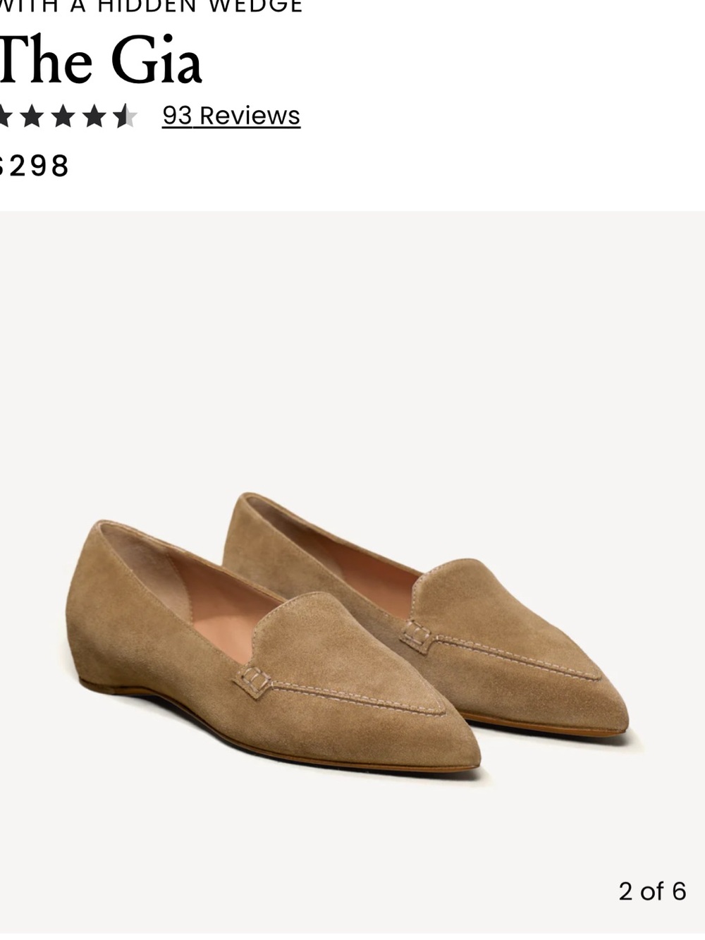 M. Gemi The Gia Pointed Suede Flats in Biscuit - Size 41